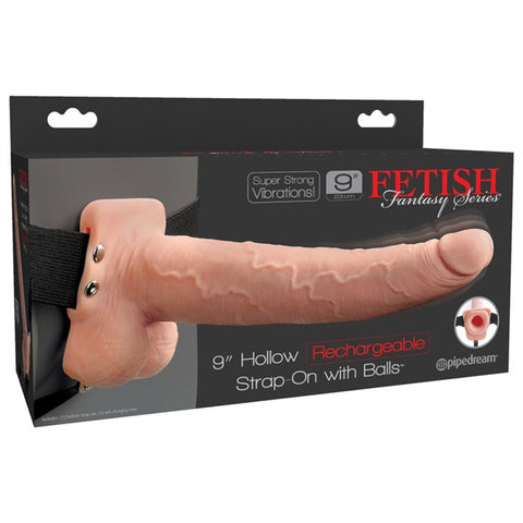 Fetish Fantasy Hollow Rechargeable Strap-on with Balls